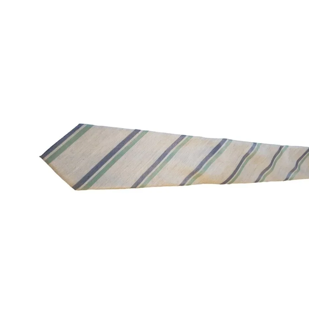 Goodfellow & Co Men's Striped Tie Ivory Lt Green Blue Polyester &‎ Rayon